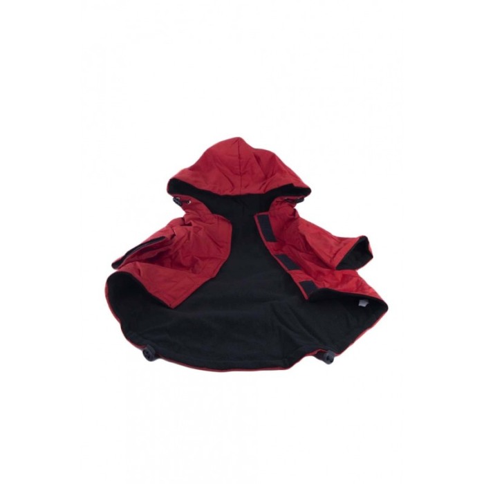 Geaca calduroasa si impermeabila pentru catei de talie mica, rosu, marime 20/2XL, dunga reflectorinzanta pe spate,confortabila,D [2]