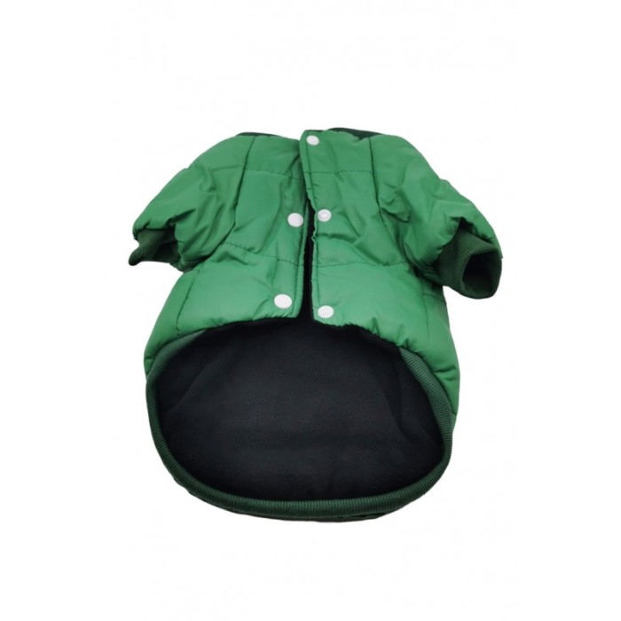 Geaca calduroasa Thomas Jacket Doty® pentru caini de talie mica, captusita, impermeabila, cu capse, marime M, Verde [2]