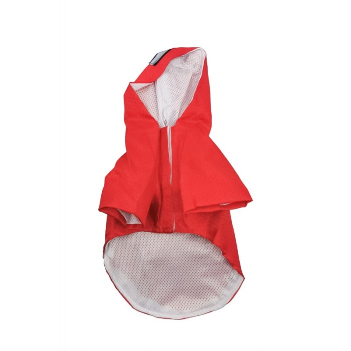 Geaca impermeabila pentru caini de talie mica Butter's Cap Doty®, anti vant, cu gluga, reflectorizanta, 25 cm, Marime S, rosu [1]