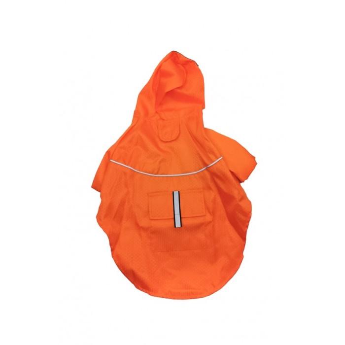 Geaca impermeabila pentru caini de talie mica Butter's Cap Doty®, anti vant, cu gluga, reflectorizanta, 38 cm, XL, Portocaliu [3]