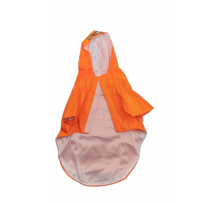 Geaca impermeabila pentru caini de talie mica Butter's Cap Doty®, anti vant, cu gluga, reflectorizanta, 38 cm, XL, Portocaliu [2]
