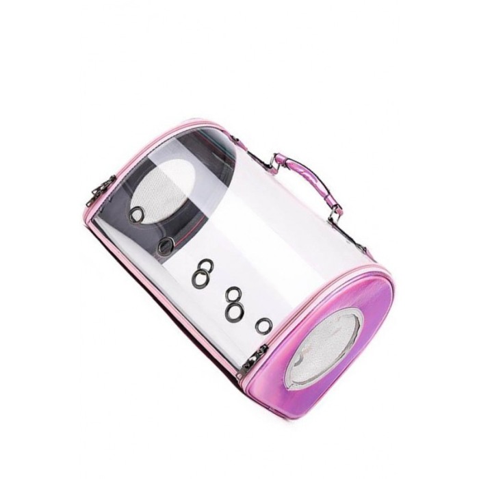 Geanta  roz  cameleon, pentru caini si pisici de talie mica , spatiu respirabil , piele ecologica 42 cm Doty [4]