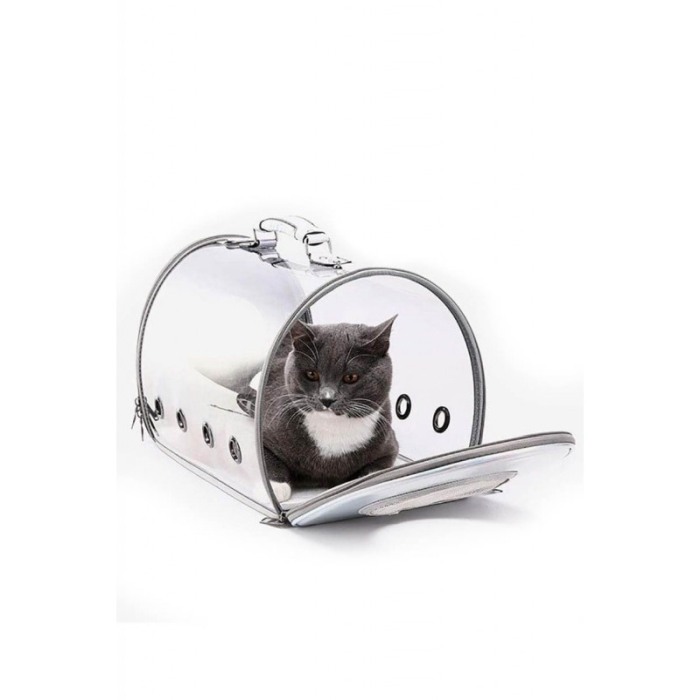 Geanta  roz  cameleon, pentru caini si pisici de talie mica , spatiu respirabil , piele ecologica 42 cm Doty [2]