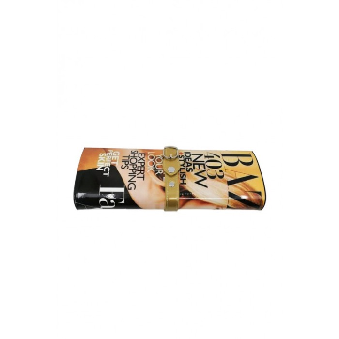 Geanta tip plic MagazineStyle, imprimeu, lant inclus, eleganta, 25x12 cm, bej/negru [4]