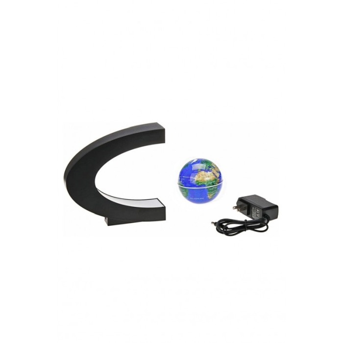 Glob pamantesc Blue Earth, magnetic si plutitor, se roteste, iluminare LED, 18 x 18 cm, negru/albastru [4]