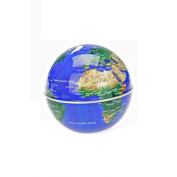 Glob pamantesc Blue Earth, magnetic si plutitor, se roteste, iluminare LED, 18 x 18 cm, negru/albastru [2]