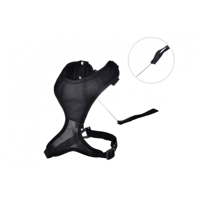 Ham 2 in 1 Cooper Harness, cu lesa retractabila, pentru caini de talie mica, lesa 150 cm, reglabila,rezistenta 5-15 kg, negru,do [2]