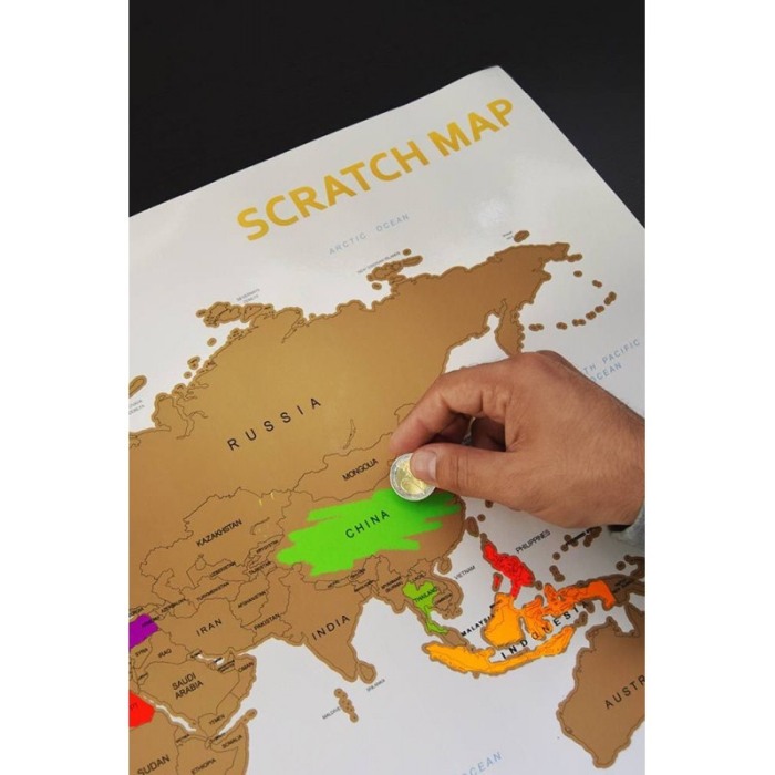 Harta lumii razuibila Travel the World,  88 x 55 cm, multicolora, carton plastificat [3]