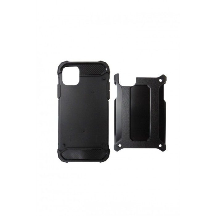 Husa antisoc pentru Iphone 11 ,6.1 inch , tip armura, margini iesite in relief, negru, Doty [4]