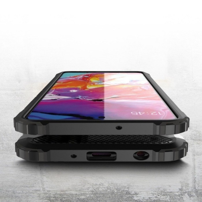 Husa antisoc pentru Samsung Galaxy S20 Plus , tip armura, margini iesite in relief, negru, Doty [3]