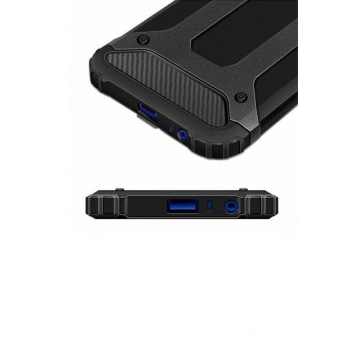 Husa antisoc pentru Samsung Galaxy S20 , tip armura, margini iesite in relief, negru, Doty [2]