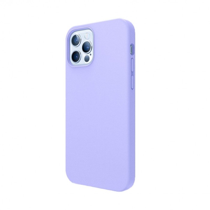 Husa compatibil cu iPhone 13 Pro Max din silicon, captusita cu microfibra, mov deschis, marime 6.7 inch [1]