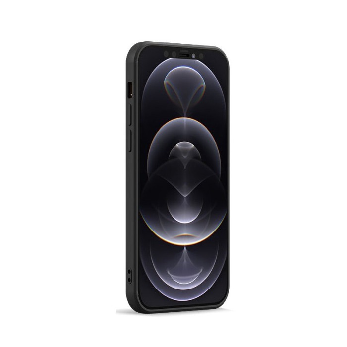 Husa compatibila cu iPhone 13 Pro din silicon, captusita cu microfibra, design modern, negru, marime 6.1 inch [5]