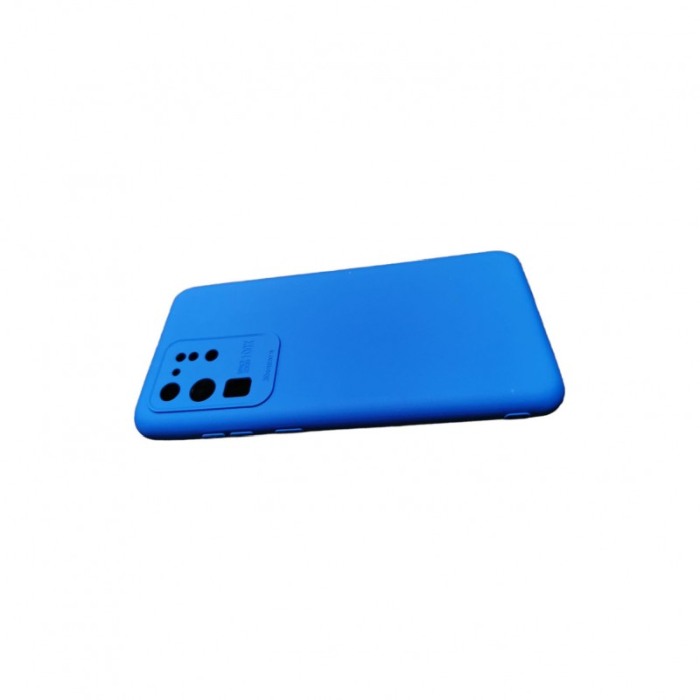 Husa compatibila cu Samsung Galaxy S20 Ultra 5G, captusita cu microfibra, Liquid Silicone, 6.9 inch, albastru regal [5]