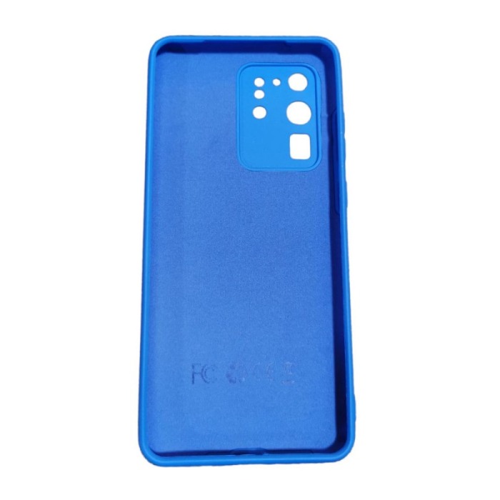 Husa compatibila cu Samsung Galaxy S20 Ultra 5G, captusita cu microfibra, Liquid Silicone, 6.9 inch, albastru regal [3]