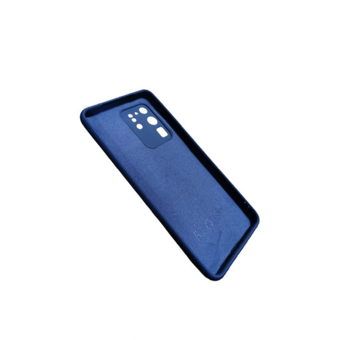 Husa compatibila cu Samsung Galaxy S20 Ultra 5G, captusita cu microfibra, Liquid Silicone, 6.9 inch, bleumarin [4]