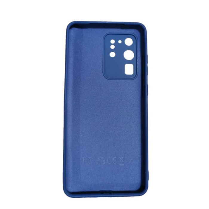 Husa compatibila cu Samsung Galaxy S20 Ultra 5G, captusita cu microfibra, Liquid Silicone, 6.9 inch, bleumarin [2]