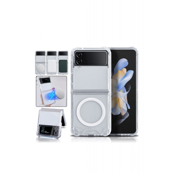 Husa compatibila cu Samsung Galaxy Z Flip 5 CrystalMag, magnetica, compatibila incarcatoarelor Qi si accesorilor MagSafe, Doty® [3]
