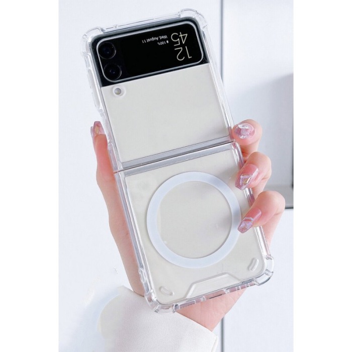 Husa compatibila cu Samsung Galaxy Z Flip 5 CrystalMag, magnetica, compatibila incarcatoarelor Qi si accesorilor MagSafe, Doty® [6]