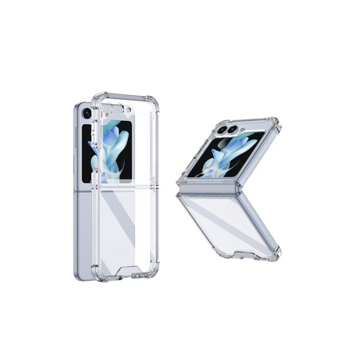 Husa compatibila cu Samsung Z Flip 5, crystal clear, anti soc cu perne de aer, silicon dur, transparenta, Doty [3]