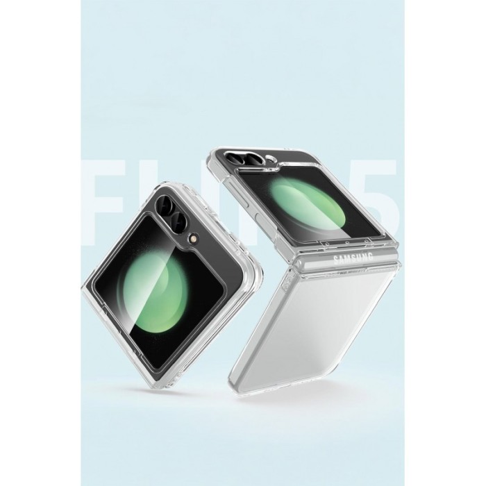 Husa compatibila cu Samsung Z Flip 5, crystal clear, anti soc cu perne de aer, silicon dur, transparenta, Doty [4]
