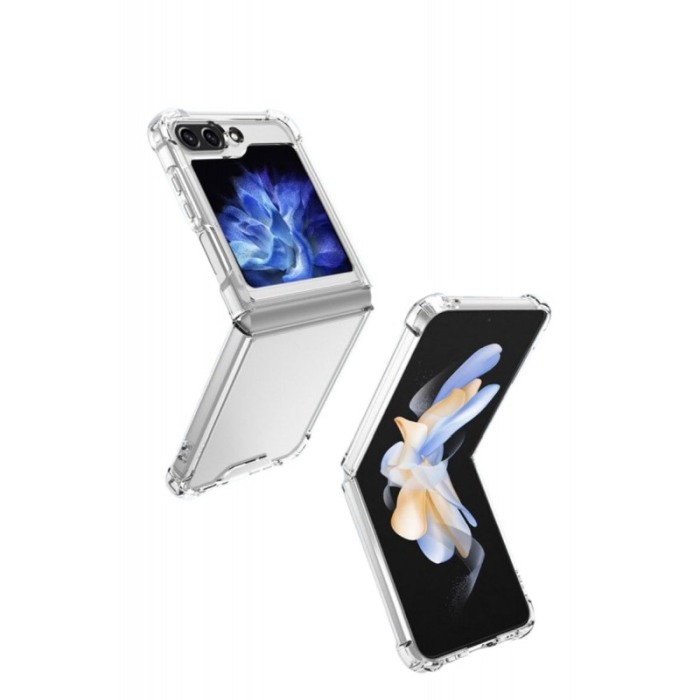 Husa compatibila cu Samsung Z Flip 5, crystal clear, anti soc cu perne de aer, silicon dur, transparenta, Doty [5]