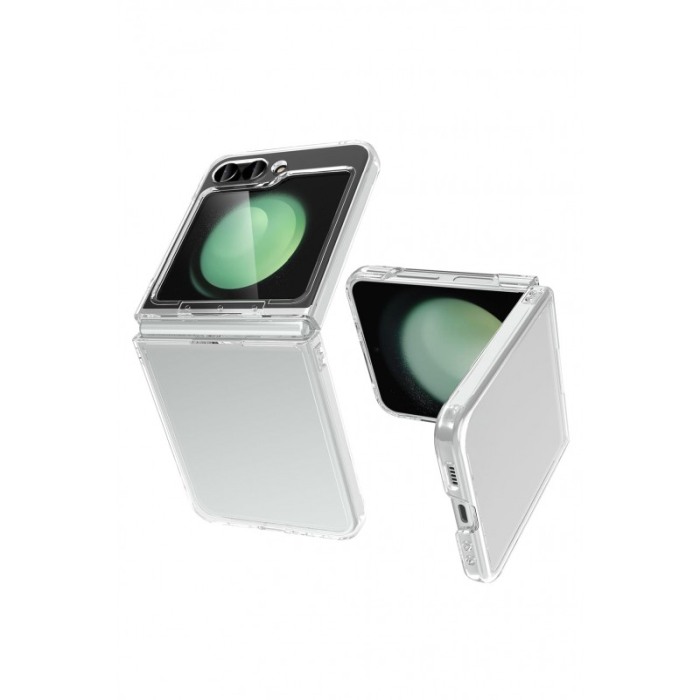 Husa compatibila cu Samsung Z Flip 5, crystal clear, anti soc cu perne de aer, silicon dur, transparenta, Doty [2]