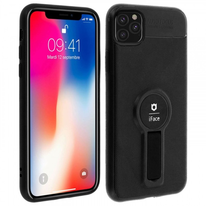 Husa iPhone 11 Pro Max , cu suport metalic si placuta stativ, Liquid Silicone, Compatibil cu iPhone 11 Pro Max 6.5 inch [3]