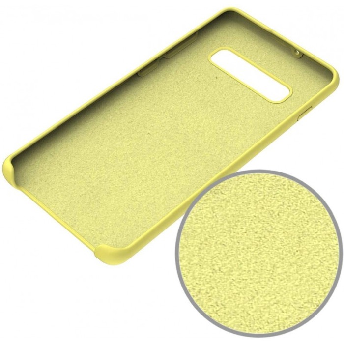 Husa Luxury pentru Samsung  S10P Galben Slim, Liquid Silicone Galaxy S10 PLUS [4]