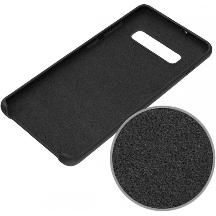 Husa Luxury pentru Samsung  S10P Negru Slim, Liquid Silicone Galaxy S10 PLUS [5]