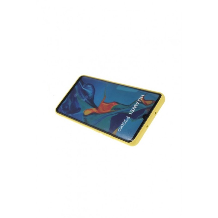 Husa pentru  Huawei P30 Pro  , galben, Suport tip Inel,captusita cu microfibra, Liquid Silicone [3]