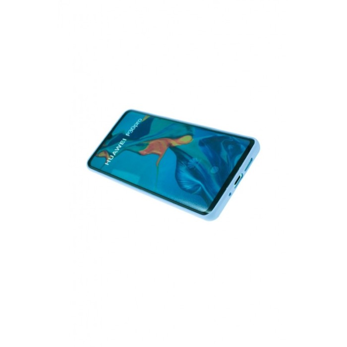 Husa pentru  Huawei P30 Pro  , turcoaz, Suport tip Inel,captusita cu microfibra, Liquid Silicone [3]
