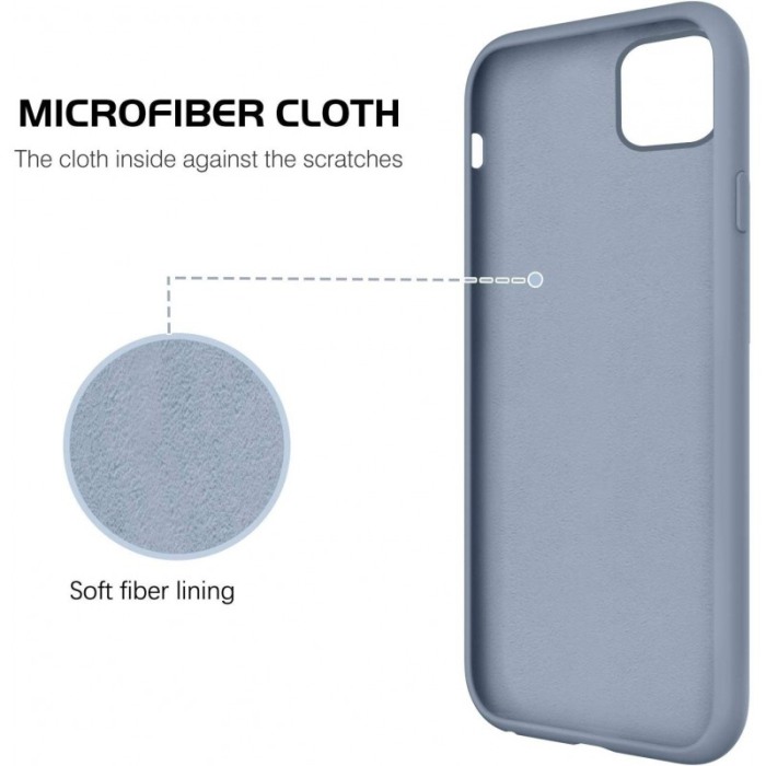 Husa pentru iPhone 11 Gri deschis , Liquid Silicone iPhone XI marime de  6.1 inch Doty [2]