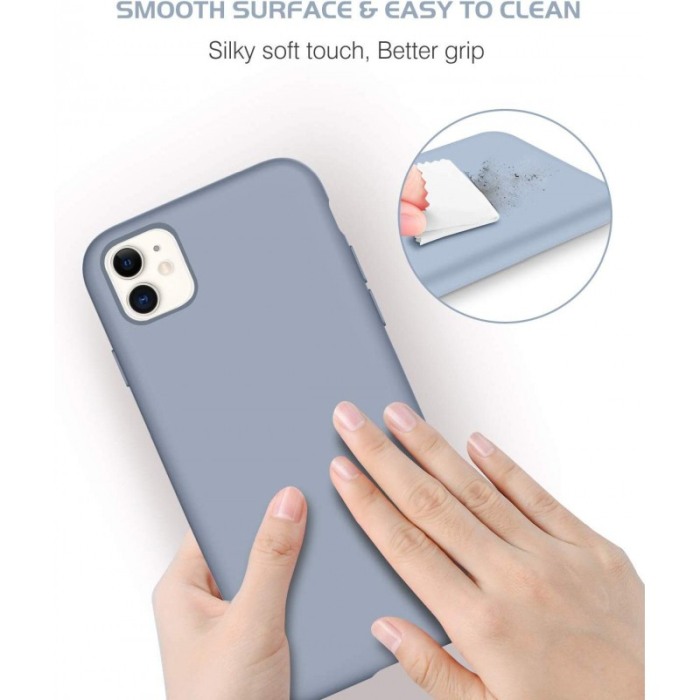 Husa pentru iPhone 11 Gri deschis , Liquid Silicone iPhone XI marime de  6.1 inch Doty [5]