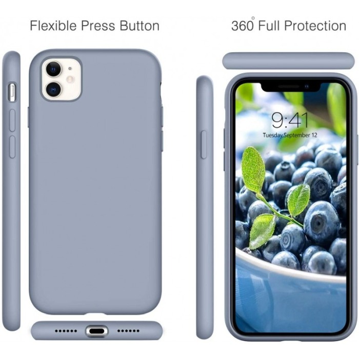 Husa pentru iPhone 11 Gri deschis , Liquid Silicone iPhone XI marime de  6.1 inch Doty [4]