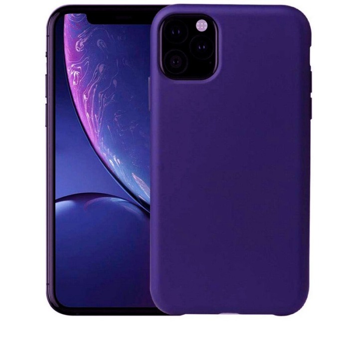 Husa pentru iPhone 11  ,mov , captusita cu microfibra, Liquid Silicone marime de  6.1 inch [2]