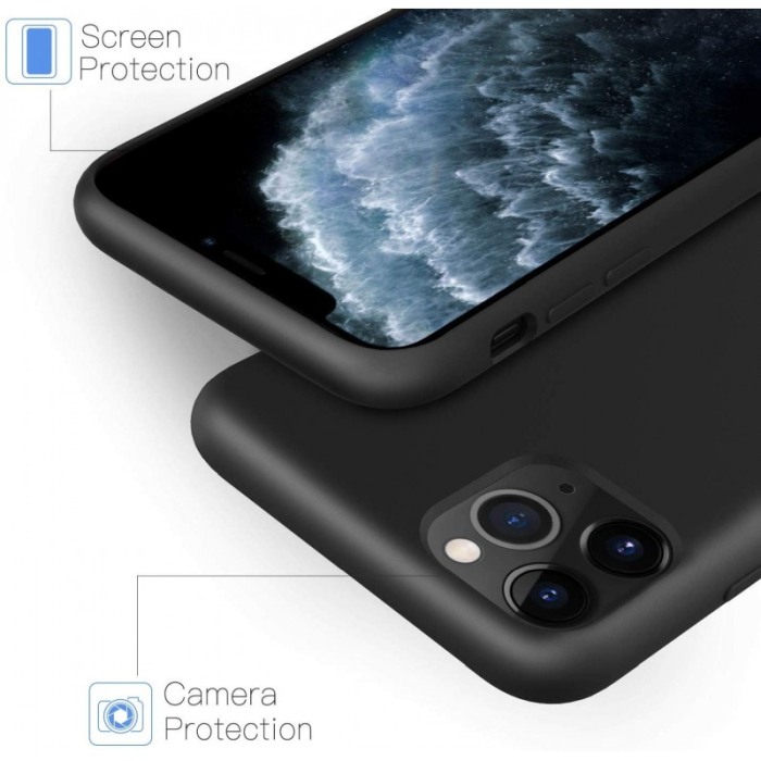 Husa pentru iPhone 11 Negru , Liquid Silicone iPhone XI pro marime de 5.8 inch [4]