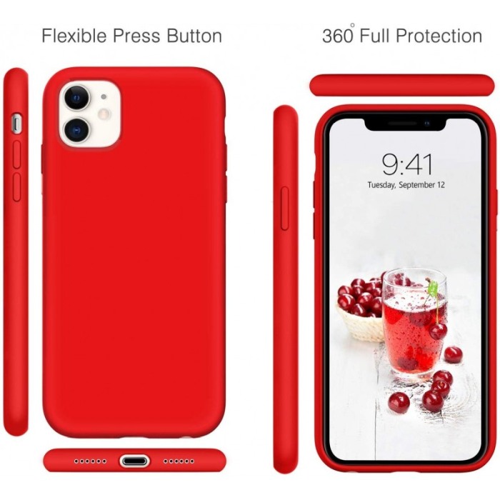 Husa pentru iPhone 11 Rosu , Liquid Silicone iPhone XI marime de  6.1 inch [3]