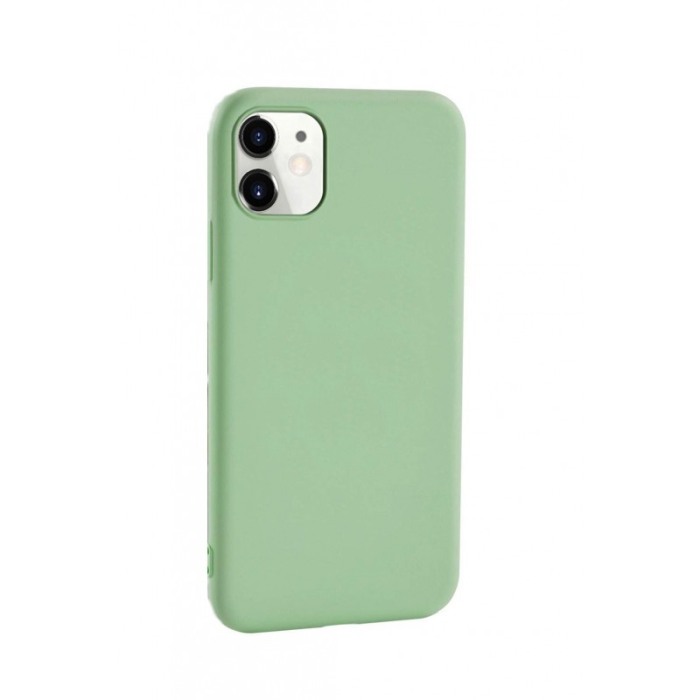 Husa pentru iPhone 11,verde  , captusita cu microfibra, Liquid Silicone marime de  6.1 inch [2]