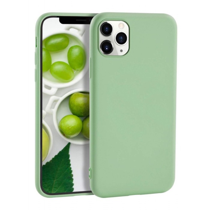 Husa pentru iPhone 11,verde  , captusita cu microfibra, Liquid Silicone marime de  6.1 inch [3]