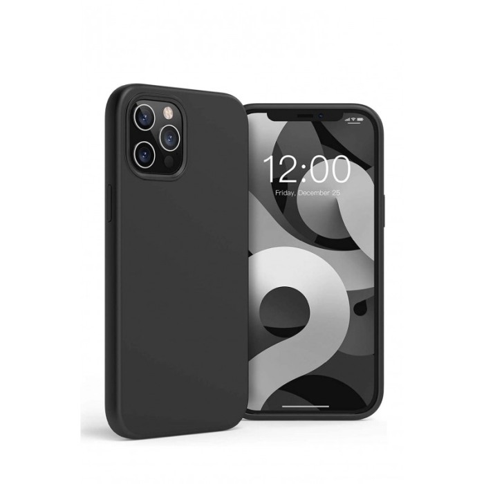 Husa pentru Iphone 12 Mini, Liquid Silicone, negru, marime 5.4 inch,Doty [5]