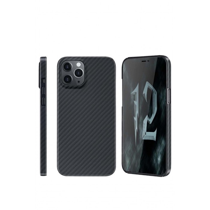 Husa pentru Iphone 12 Pro Max, negru, Liquid Silicone, design modern tip carbon, marime 6.7 inch,Doty [9]