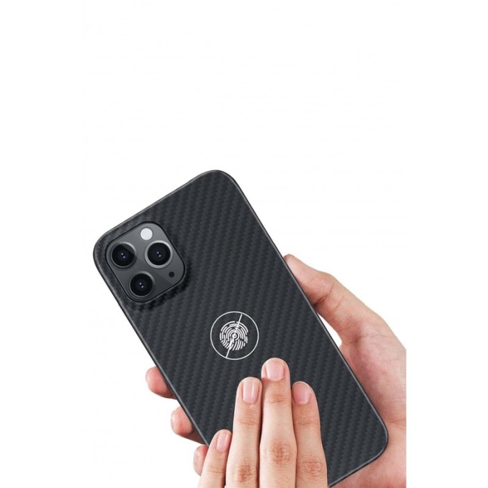 Husa pentru Iphone 12 Pro Max, negru, Liquid Silicone, design modern tip carbon, marime 6.7 inch,Doty [10]