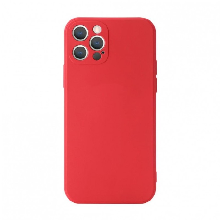 Husa pentru iPhone 13 din silicon, captusita cu microfibra, design modern, marime 6.1 inch, rosu [1]