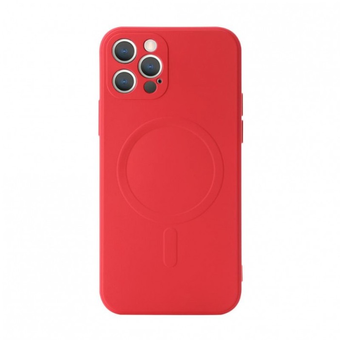 Husa pentru iPhone 13 din silicon, captusita cu microfibra,design modern, rosu, marime 6.1 inch [1]