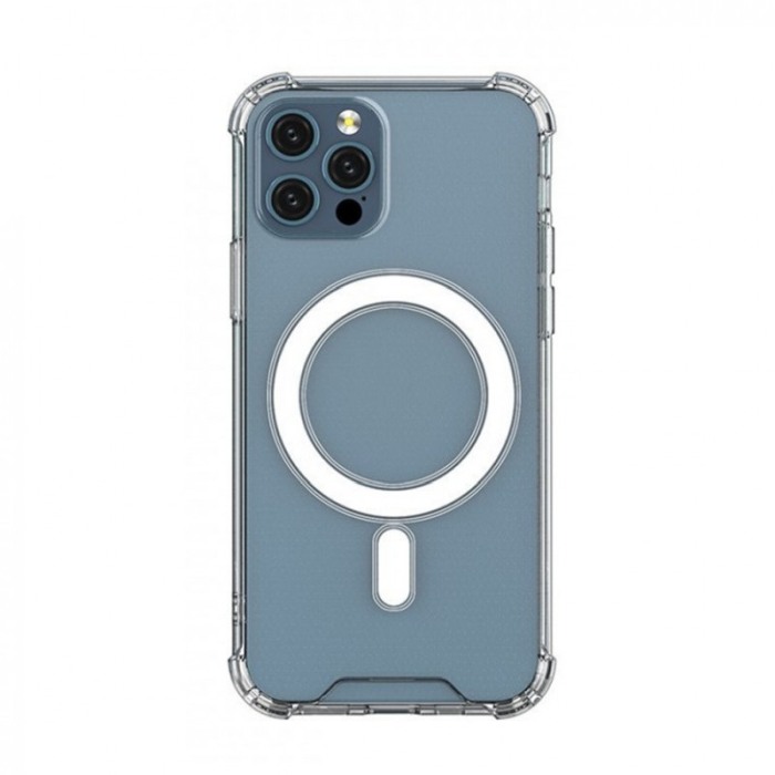 Husa pentru iPhone 13 Pro Max CrystalMag, compatibila incarcatoarelor Qi si accesorilor MagSafe , 6.7 inch, transparenta [2]