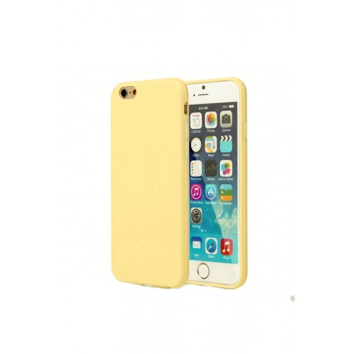 Husa pentru iPhone 8,galben, captusita cu microfibra, Liquid Silicone [1]
