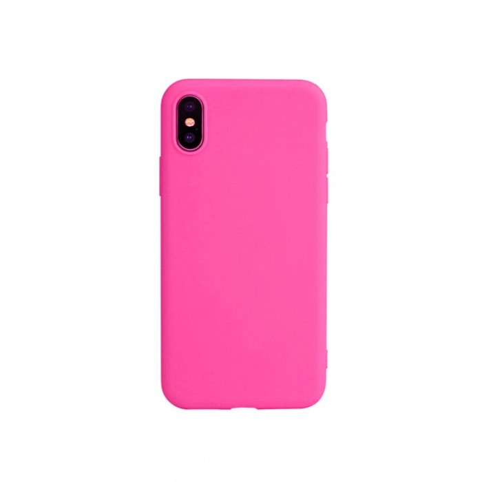Husa pentru iPhone X ,Roz neon , captusita cu microfibra, Liquid Silicone [1]
