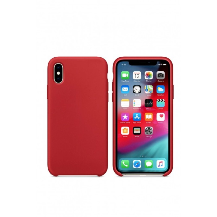 Husa pentru iPhone XR, rosu, captusita cu microfibra, Liquid Silicone, 6.1 inch [2]