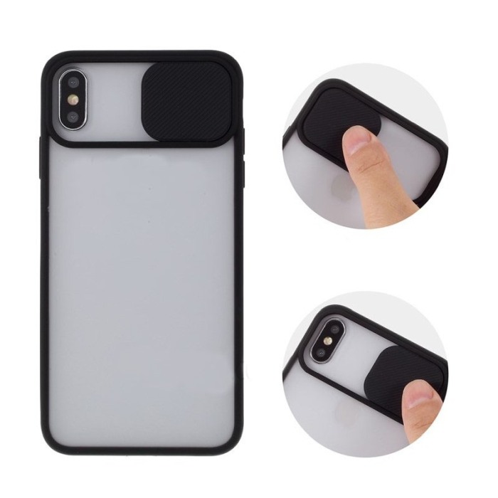 Husa pentru iPhone XR, subtire , material rezistent, capac glisant pentru protectia camerei, negru,doty [1]
